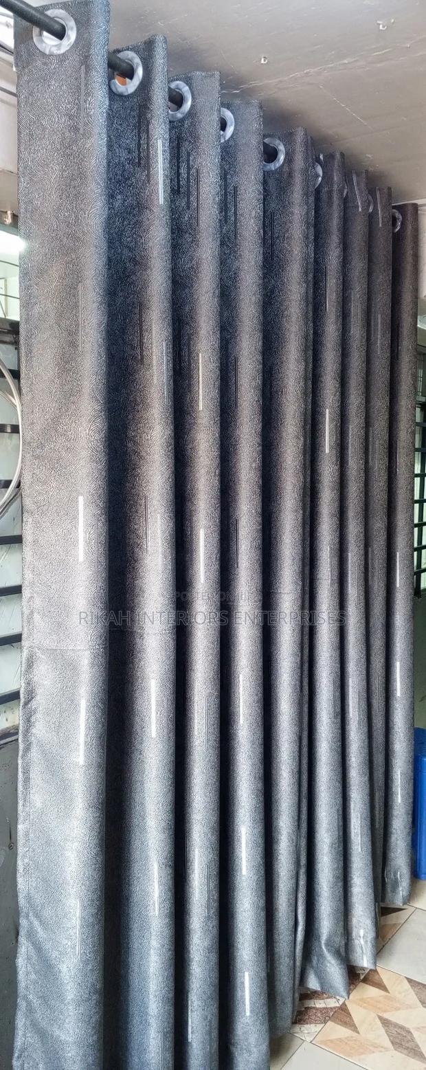 Grey Curtain With Silver Lines