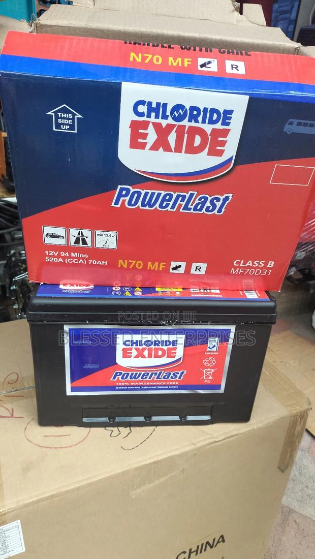 New Chloride Exide N70 Car Battery Maintainance Free Battery