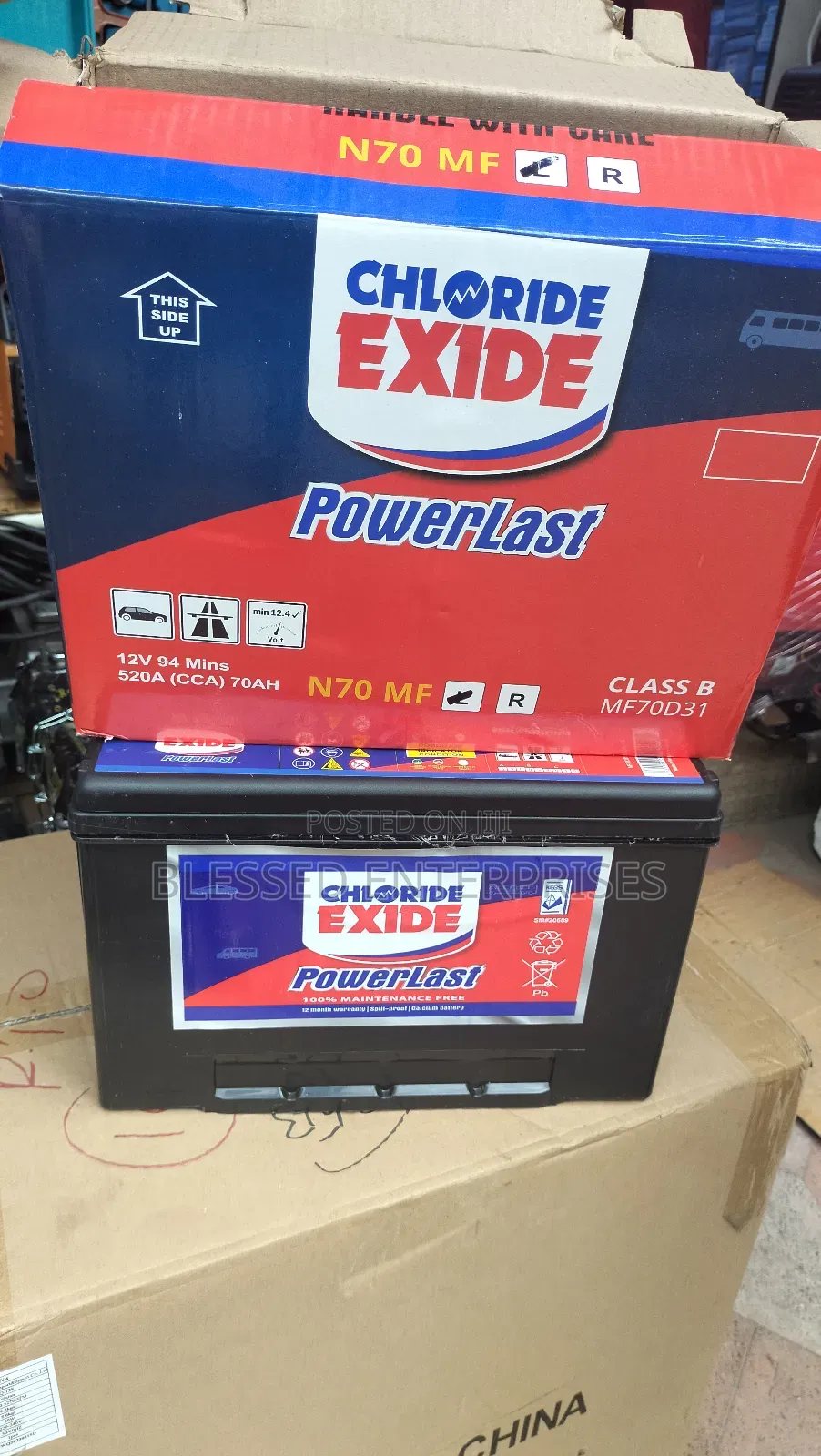 New Chloride Exide N70 Car Battery Maintainance Free Battery