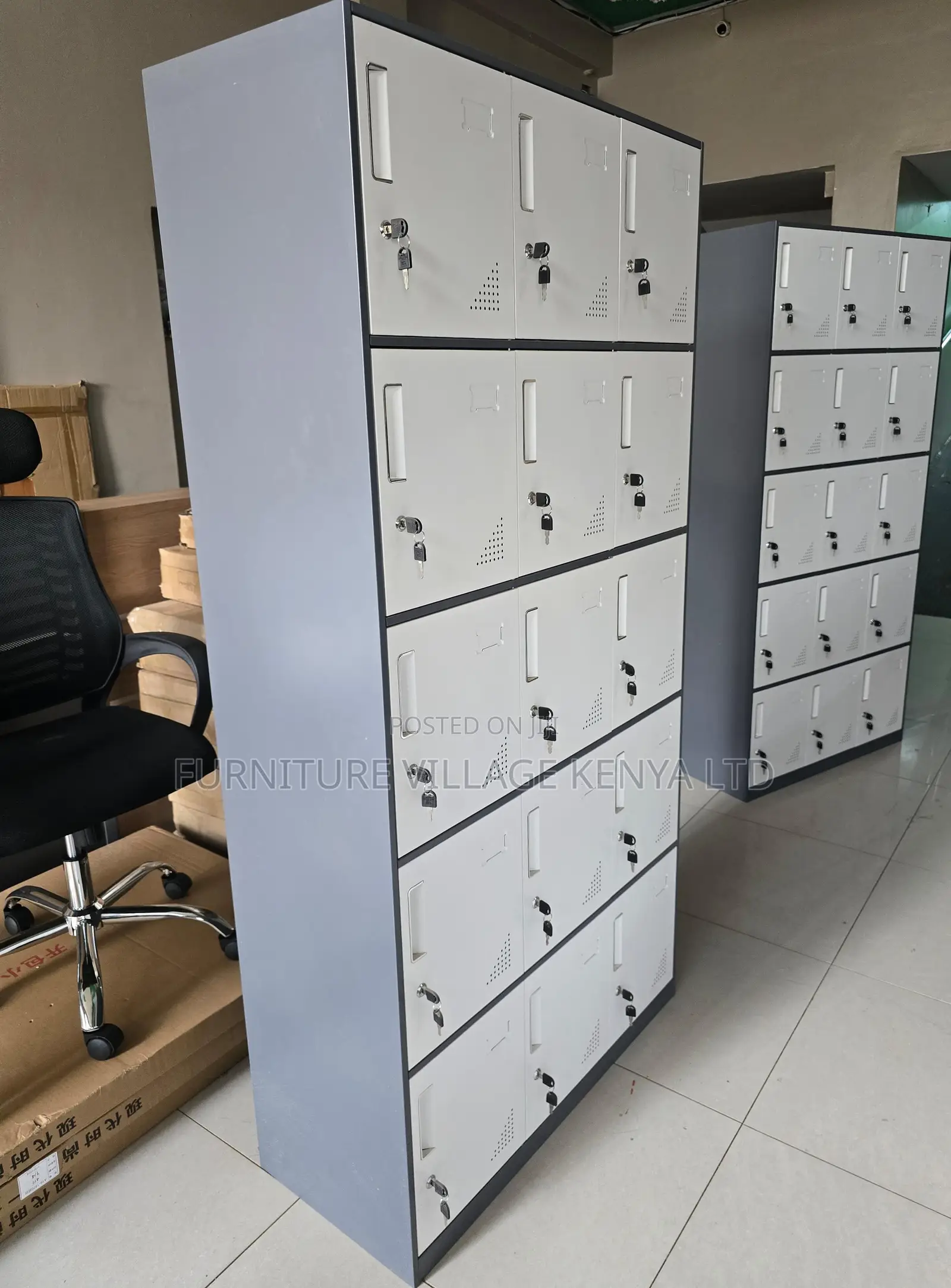 Cabinets; 15-Doors Office Staff Locker Cabinet