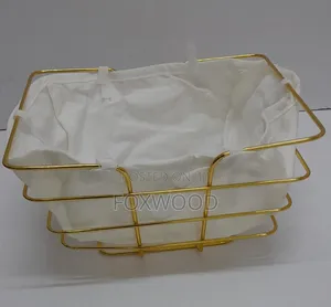 METALLIC Fruit,Bread,Deco Holder Basket With Cloth