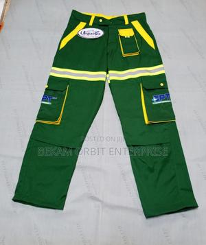 Cotton Twill Reflective Green Cargo Pant - main view