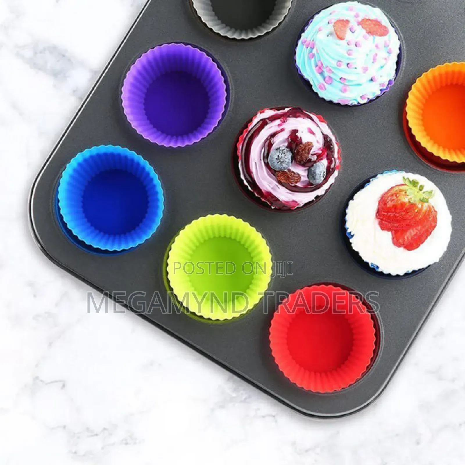 12pc Silicone Cupcake Large Size /Silicone Cake Mold