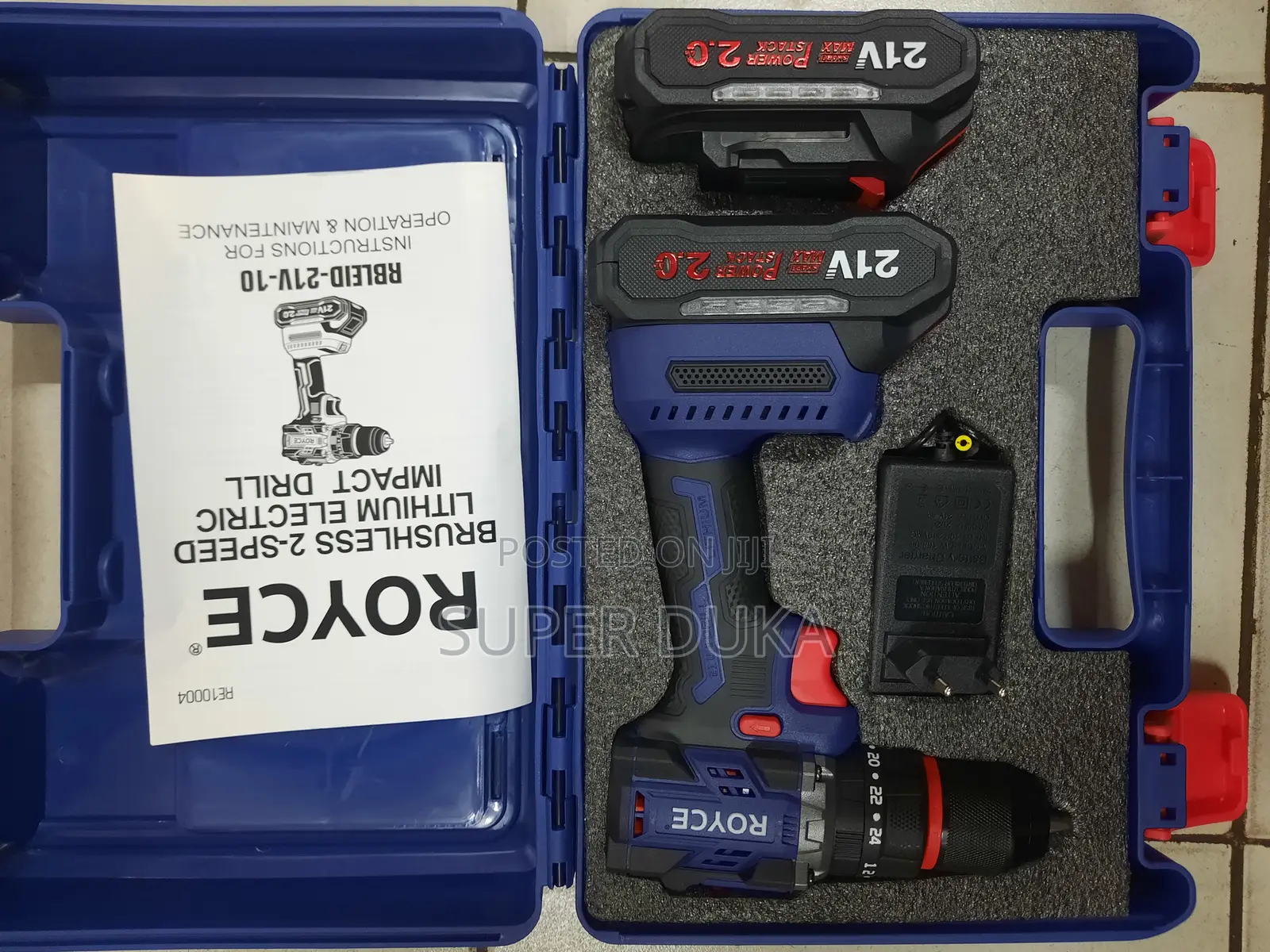 Royce Cordless Drill 21 Volts.21V Brushless With Hammer
