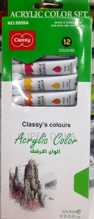 Acrylic Color Set. 12 Different Classy Colors
