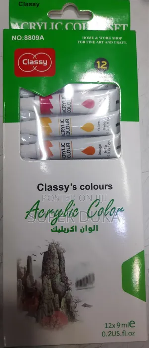 Colors.Acrylic Classy Water Color.12 PCS Set 9 Ml