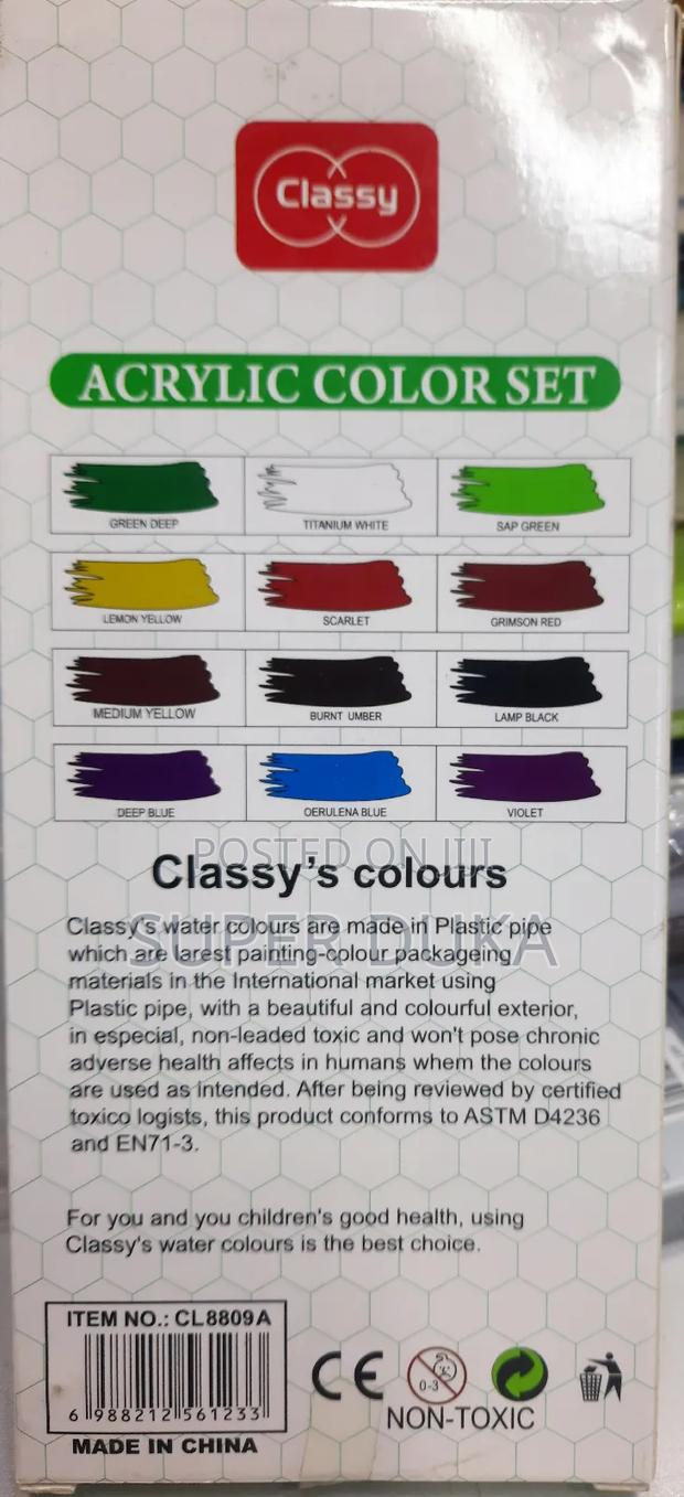 Colors.Acrylic Classy Water Color.12 PCS Set 9 Ml - thumbnail 3