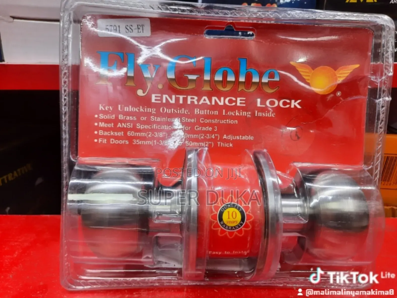 Door Knob Lock.Moment Flyglobe Button Lock Inside