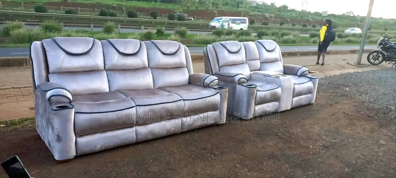 5 Seater Semi Recliner Sofa