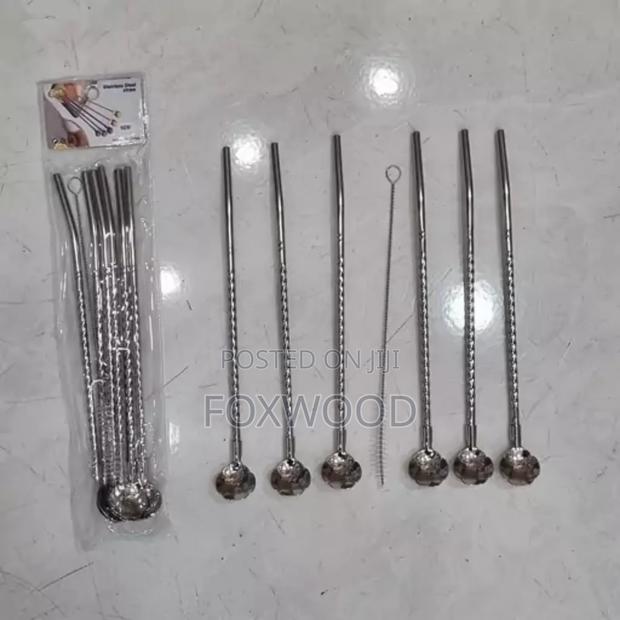 6 PCS Reusable Straw Spoons With Cleaning Brush - thumbnail 5