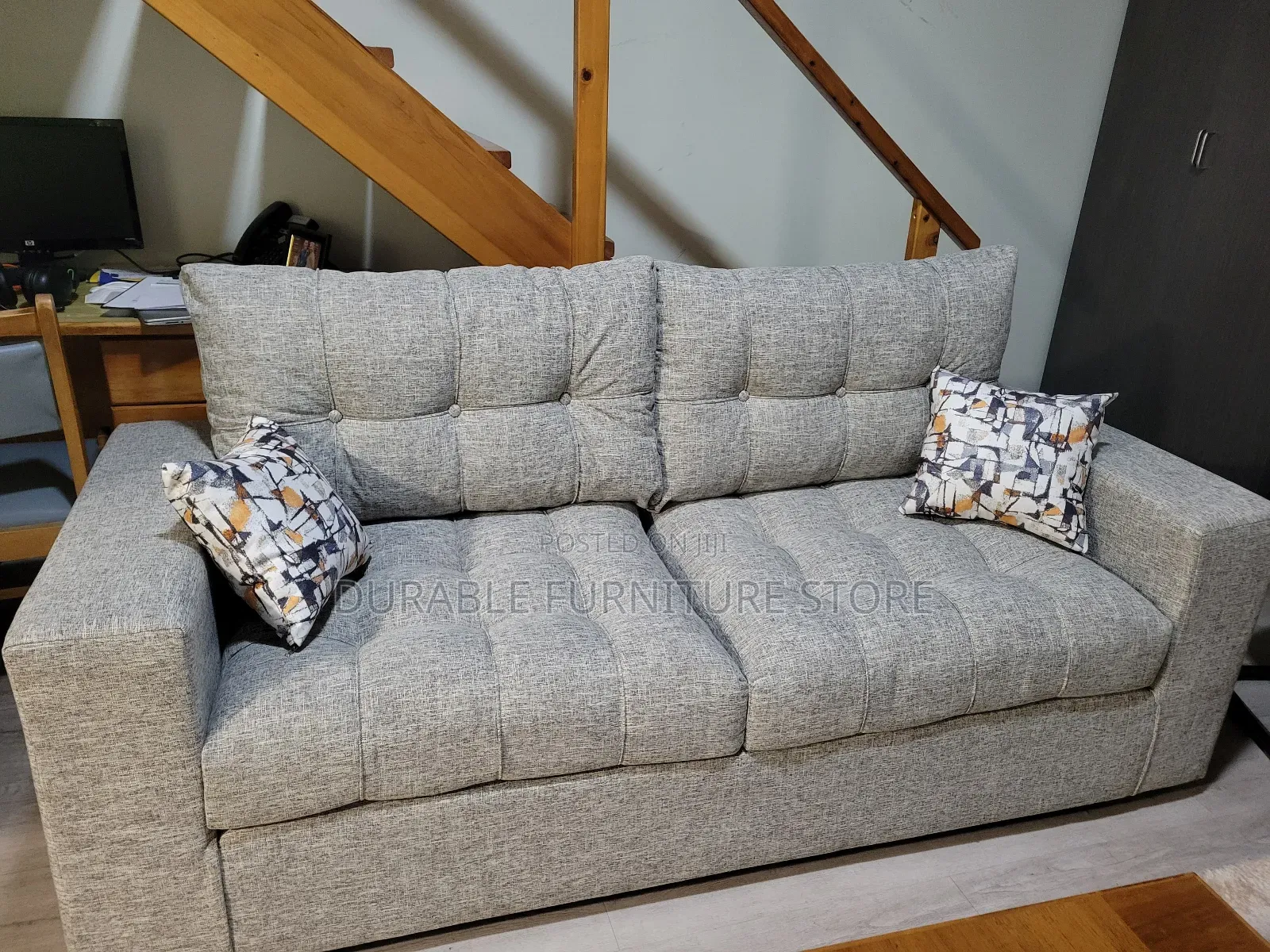 Grey Modern 3 Seater