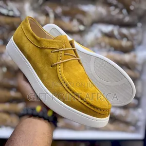 Yellow Leather Suede Smart Casual for Men
