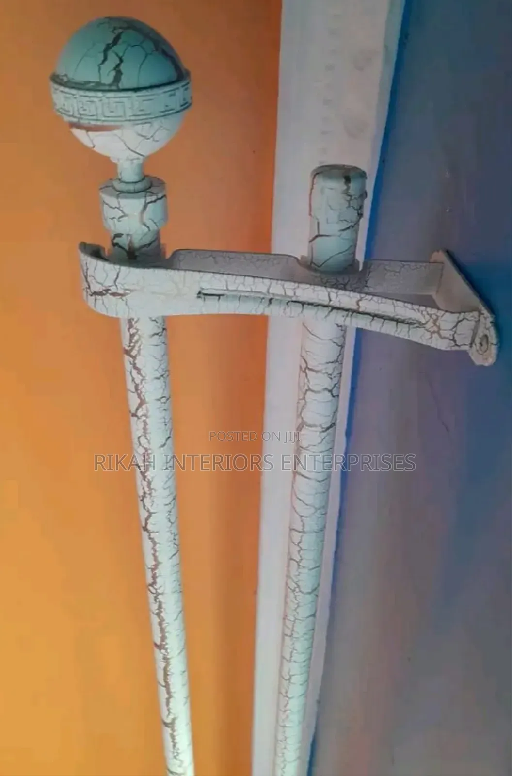 White Juakali Curtain Rods