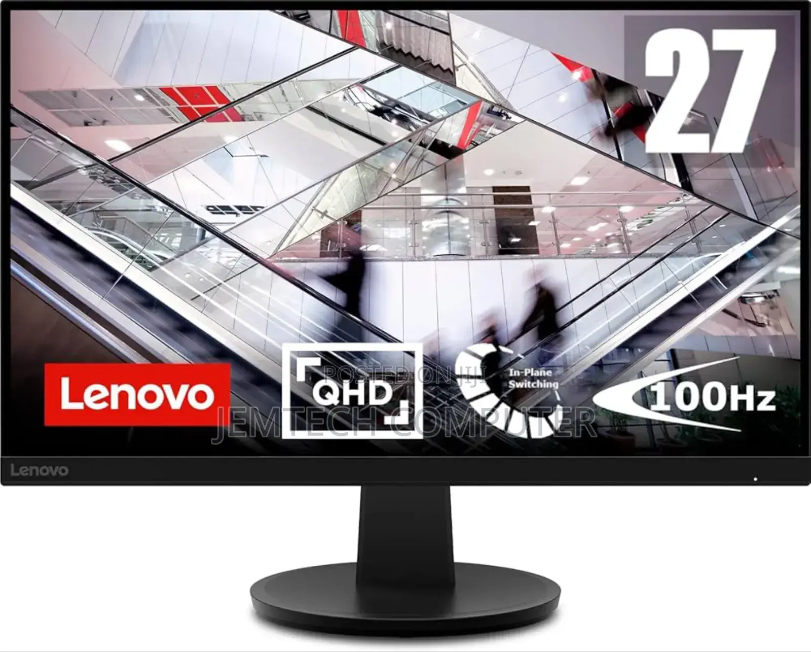 Lenovo N27q 27" QHD Monitor, Black Color