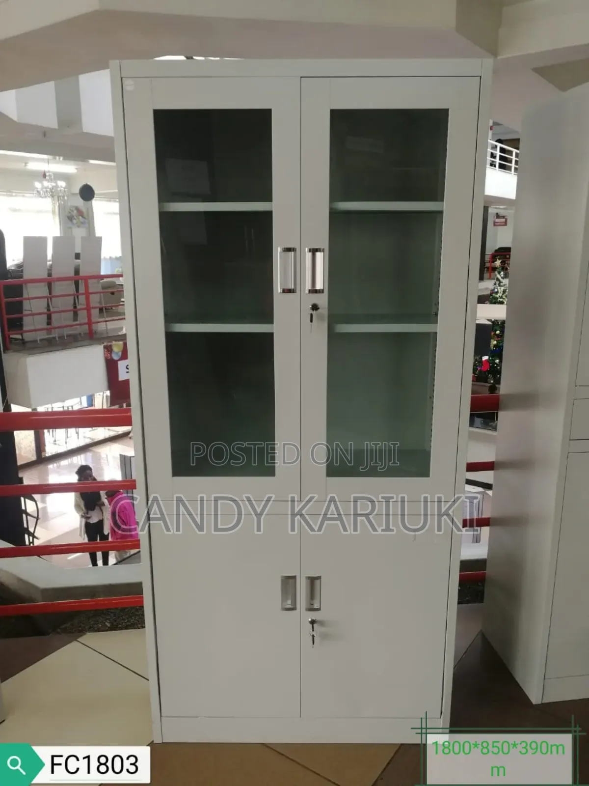 Half Glass Half Steel Office File Cabinet