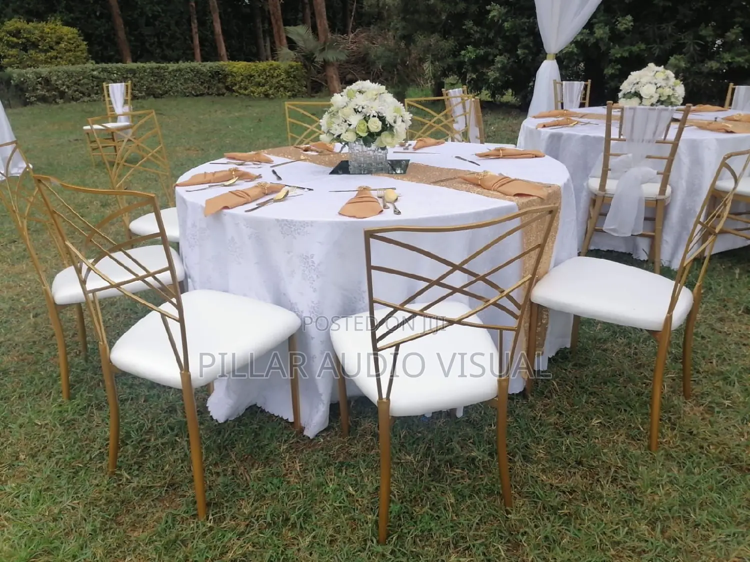 Round Table Dressed,Hire Seats Tents, Center Pieces, Chair