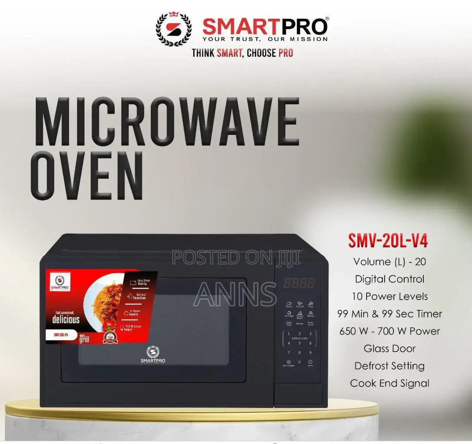 Smart Pro 20litres Microwave Oven- Black