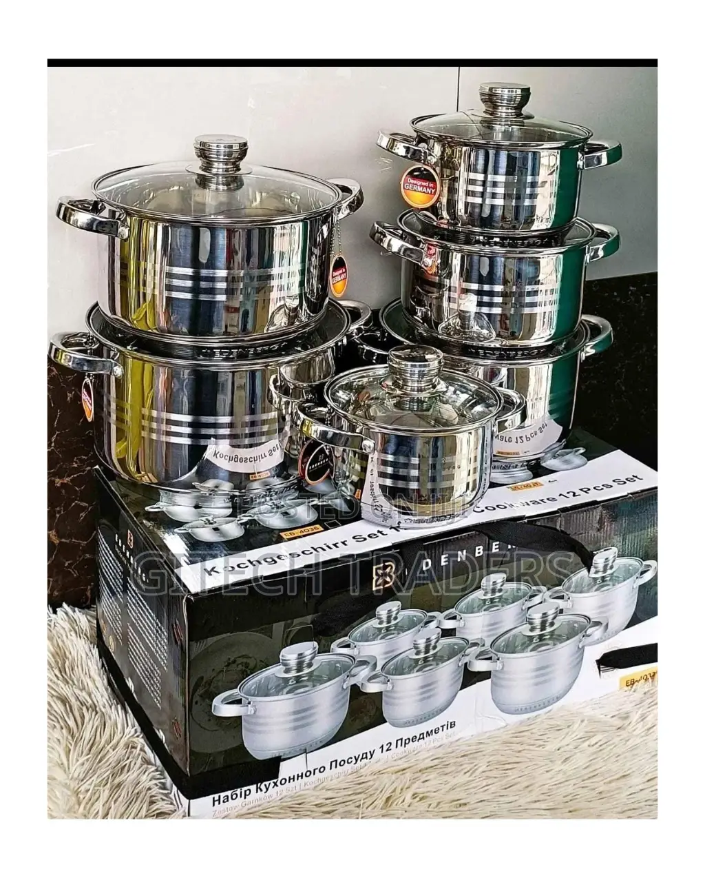 12 Pieces Stainless Steel Edenburg Cookware Set