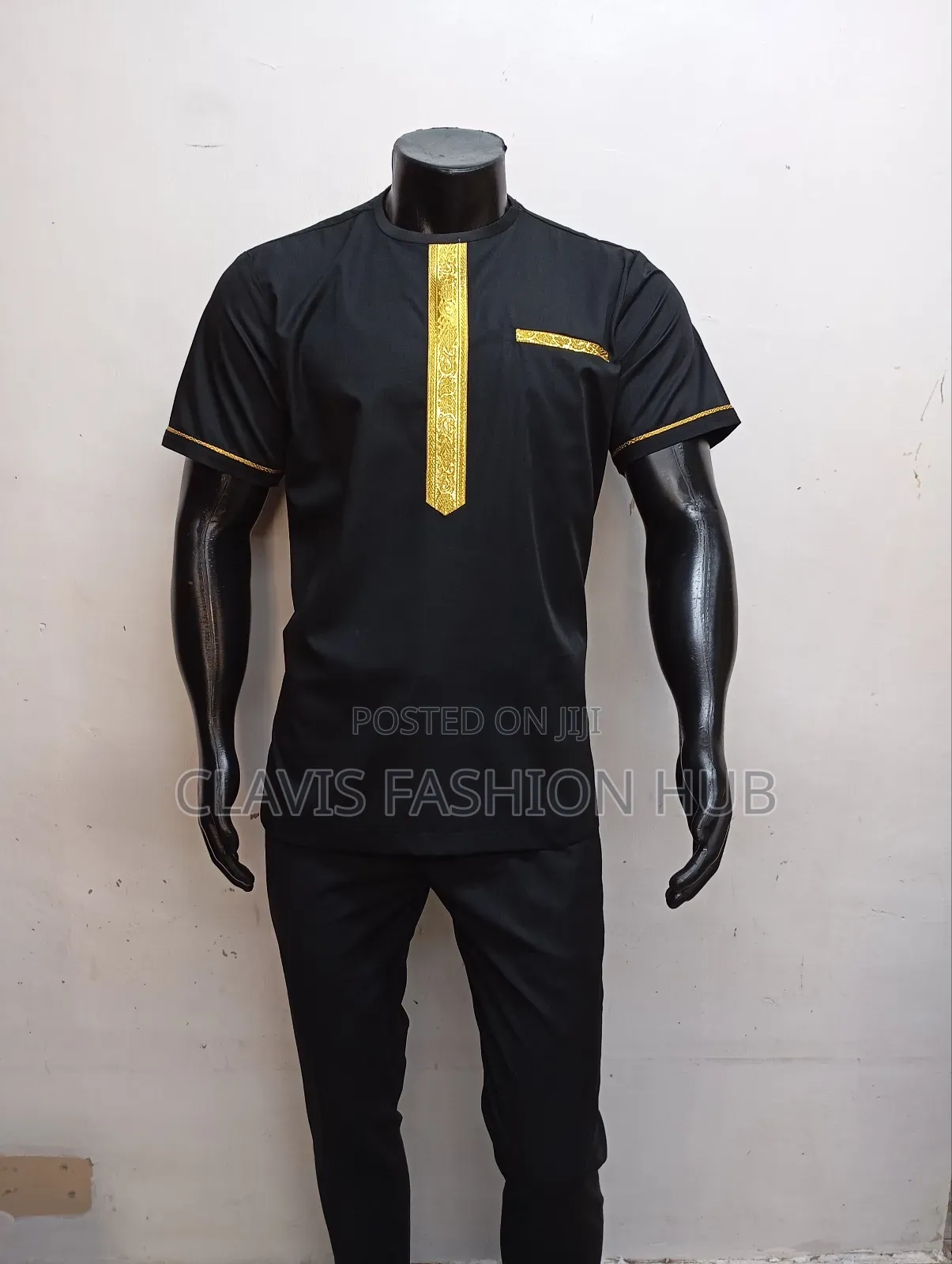 Black and Gold African Shirt