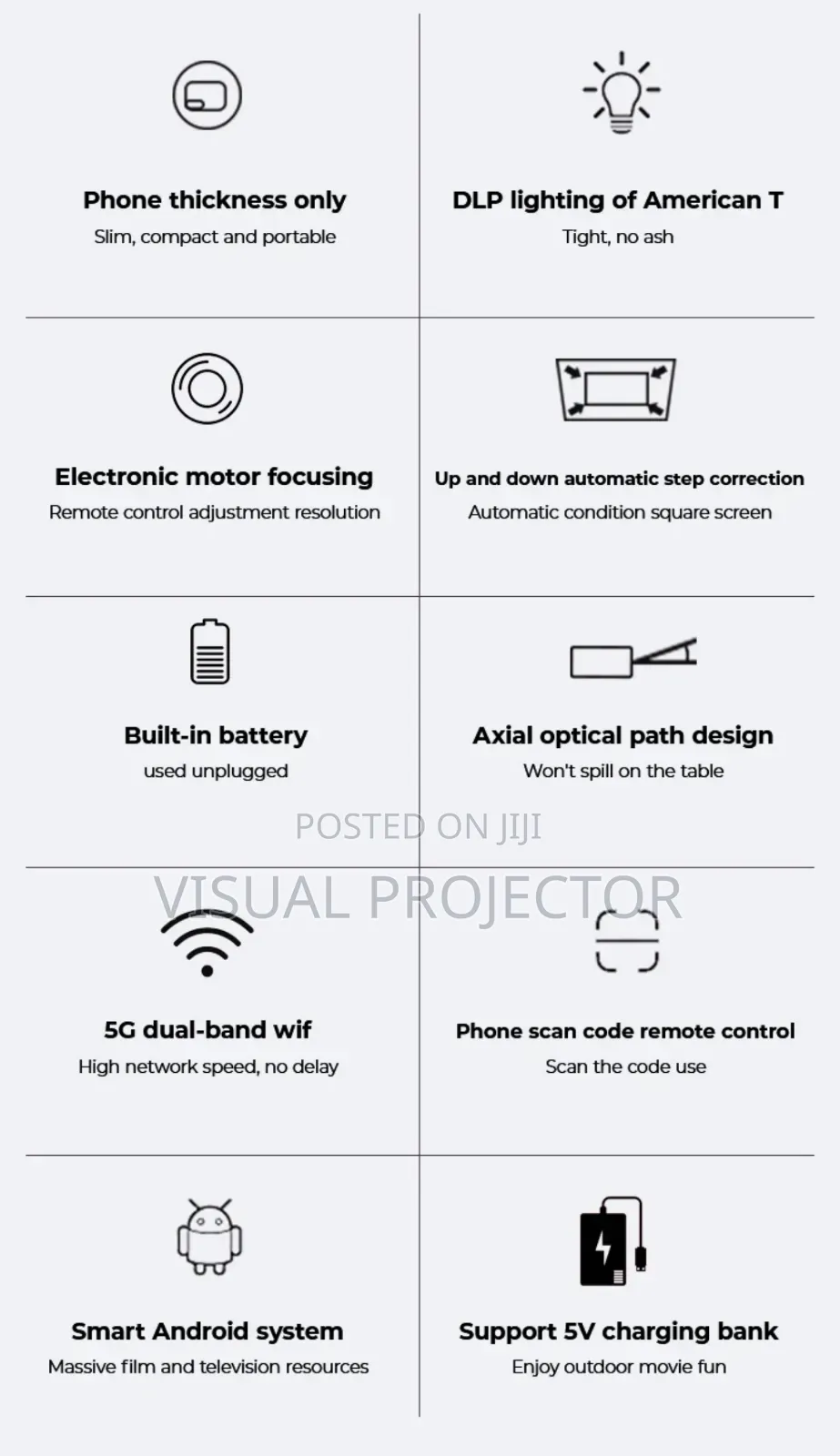 Mini Android Smart DLP Projector Battery