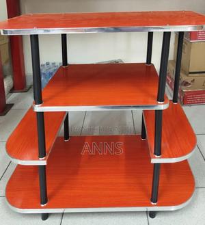 Red Imported Wooden Stand for Television - main view