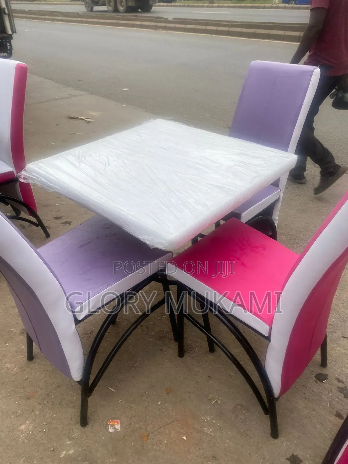 Pink Restaurant Chairs and Table