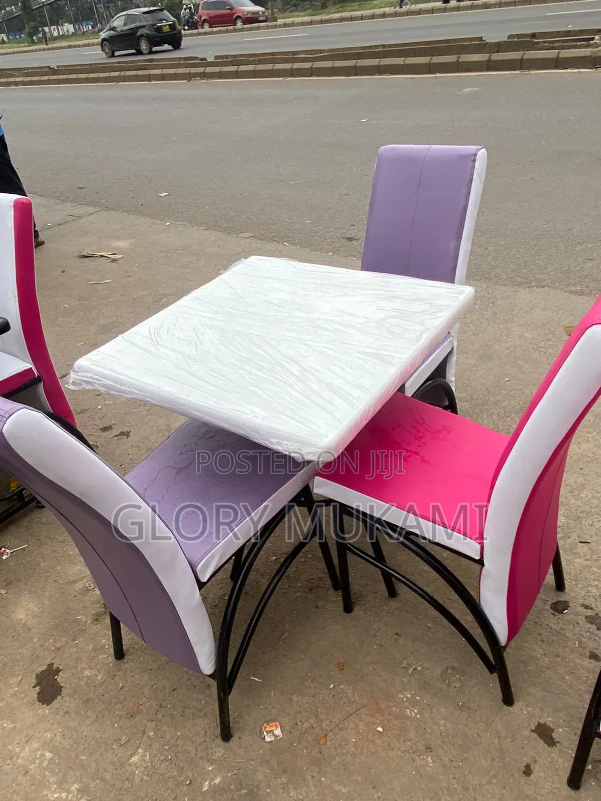 Pink Restaurant Chairs and Table