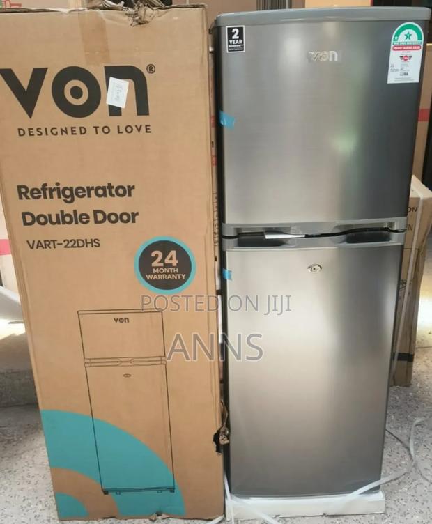 Von VART-138DHS 138 Litres 2 Door Fridge- Grey