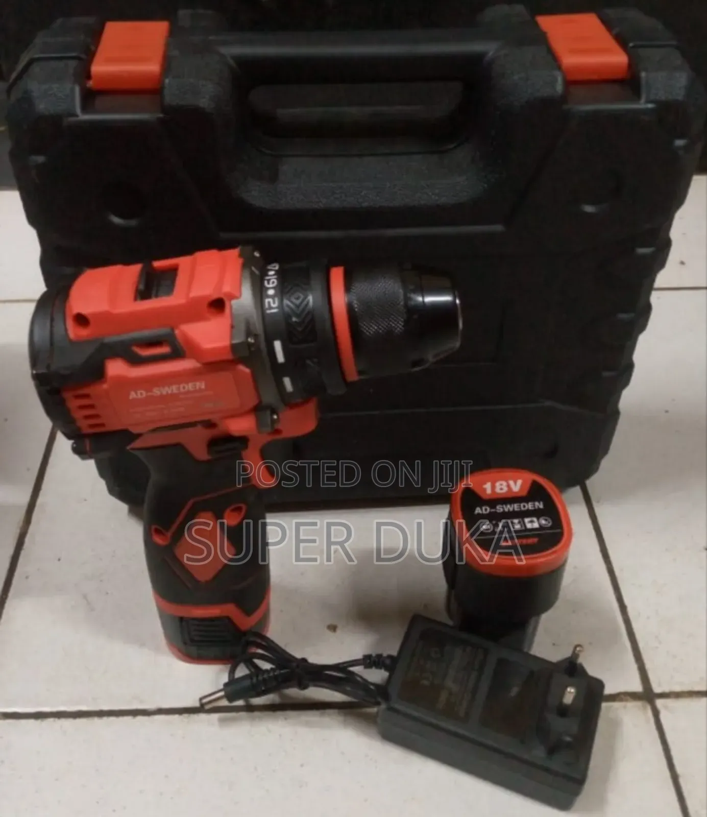 Brushless Ad Sweden Cordless Drill Set.Two 18v Batteries