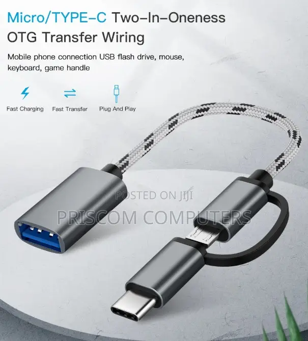 OTG Adapter Cable, 2 in 1 USB to Type-C