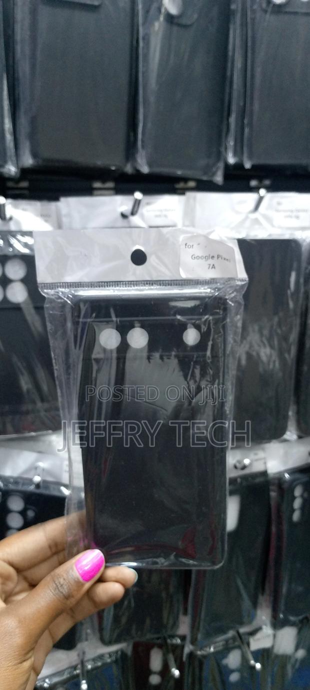 Google Pixel 7A Phone Case Soft Silicone TPU Plain Black - main view