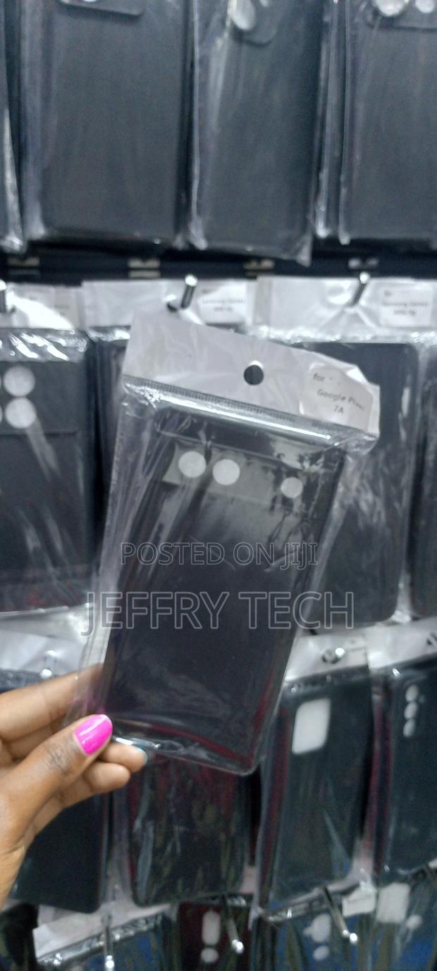 Google Pixel 7A Phone Case Soft Silicone TPU Plain Black - thumbnail 3