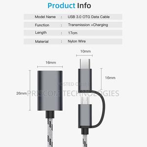 USB OTG Adapter 2 in 1 Cable Type C for Phones, Tablets - thumbnail 2