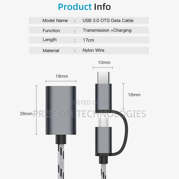 USB OTG Adapter 2 in 1 Cable Type C for Phones, Tablets - main view