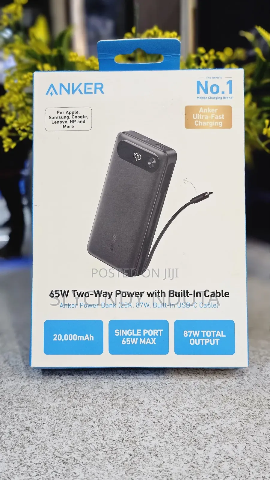 Anker Power Bank 87w Built in Usb-C Cable