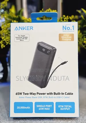 Anker Power Bank 87w Built in Usb-C Cable