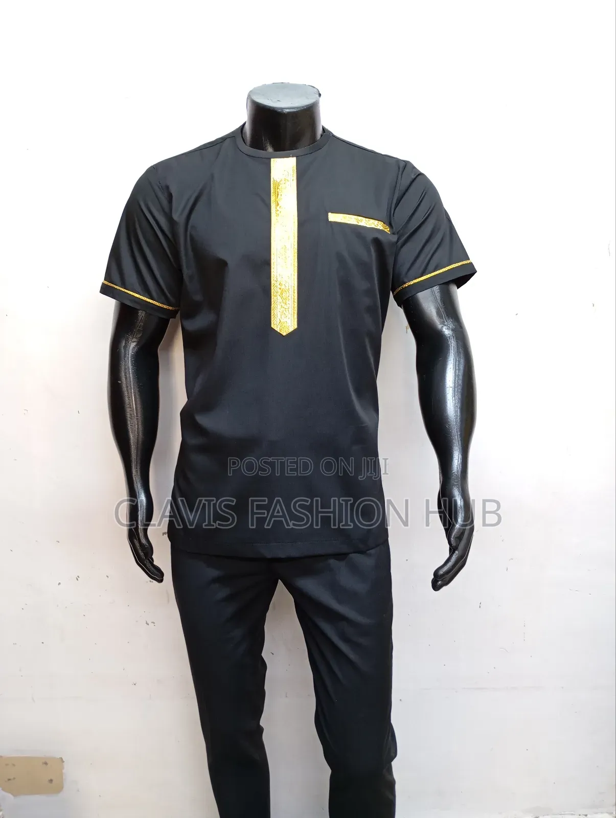 Black and Gold African Shirt