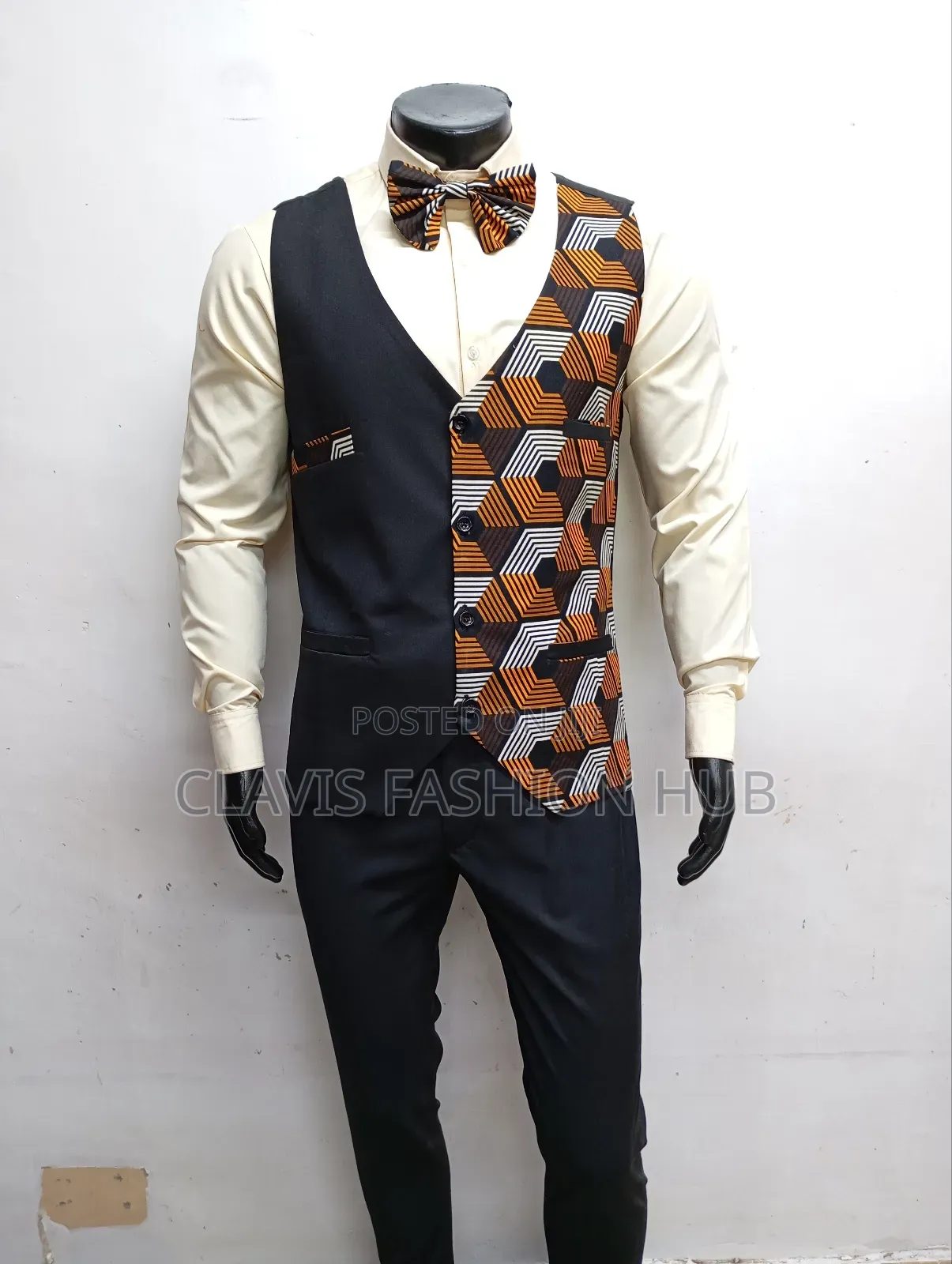 Kitenge Suit for Men(Coat, Half Coat, Shirt, Trouser)