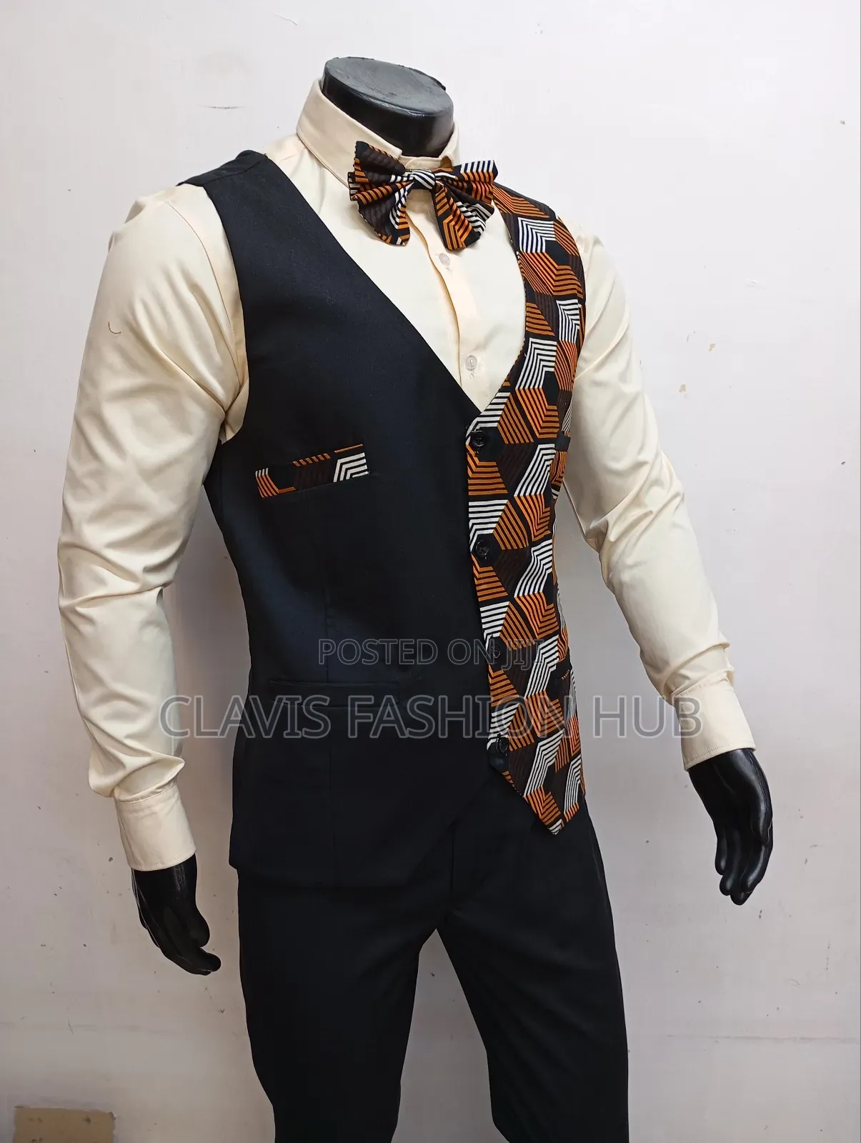 Kitenge Suit for Men(Coat, Half Coat, Shirt, Trouser)