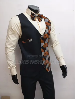 Kitenge Suit for Men(Coat, Half Coat, Shirt, Trouser)