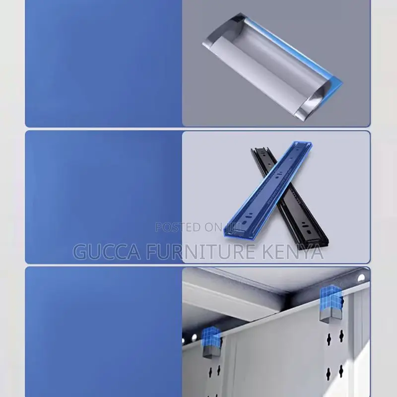 Cabinets:2-Wide Glass Door Steel Storage Cabinet With Lock