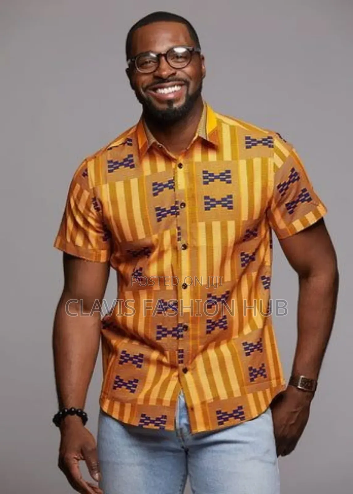 Short Sleeves Kitenge Shirt for Men
