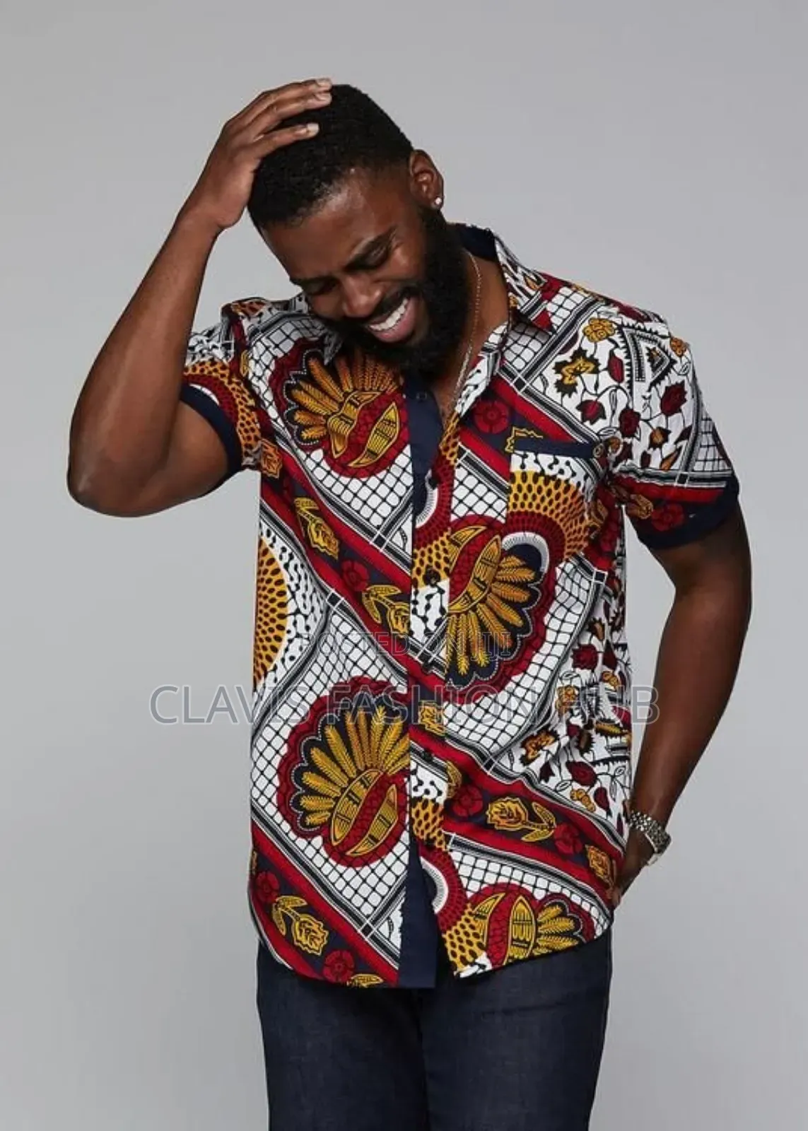 Short Sleeves Kitenge Shirt for Men