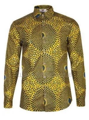 Kitenge African Shirt Long Sleeve With Buttons