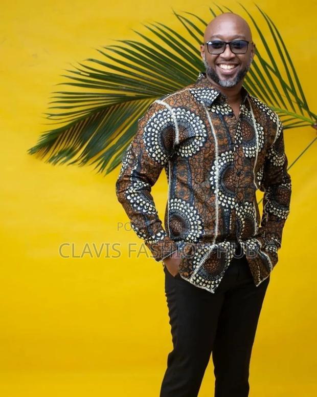 Ankara Long Sleeve African Men Shirts - thumbnail 2