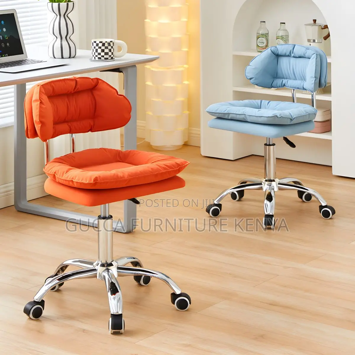 Home Chairs: Liftable Modern Upholstered Office Stool