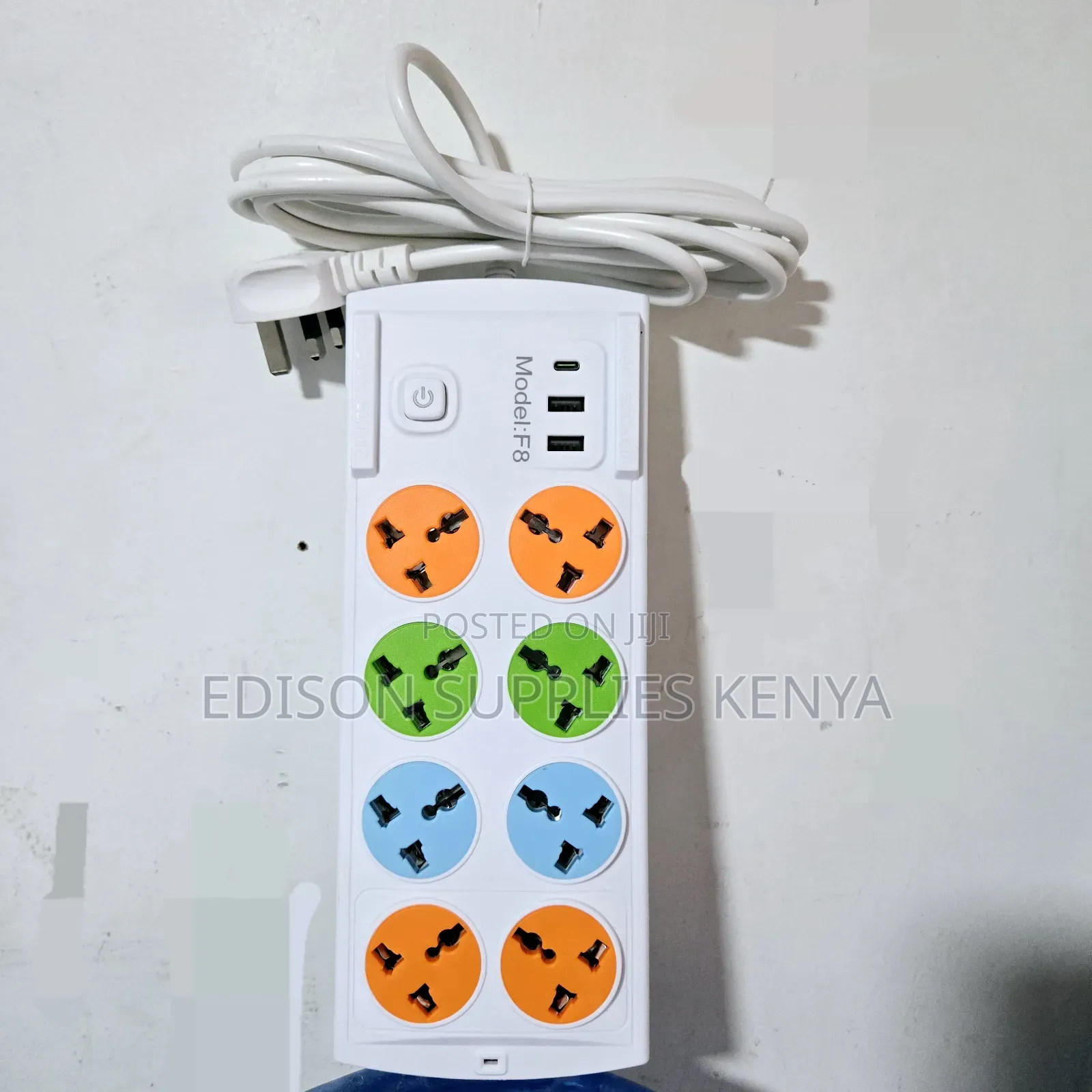 Extension Cables 8 Way + 3 USB Multiplug Power Strip
