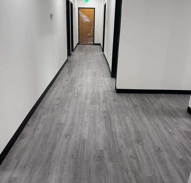 Grey Vinyl Mkeka Wa Mbao Flooring