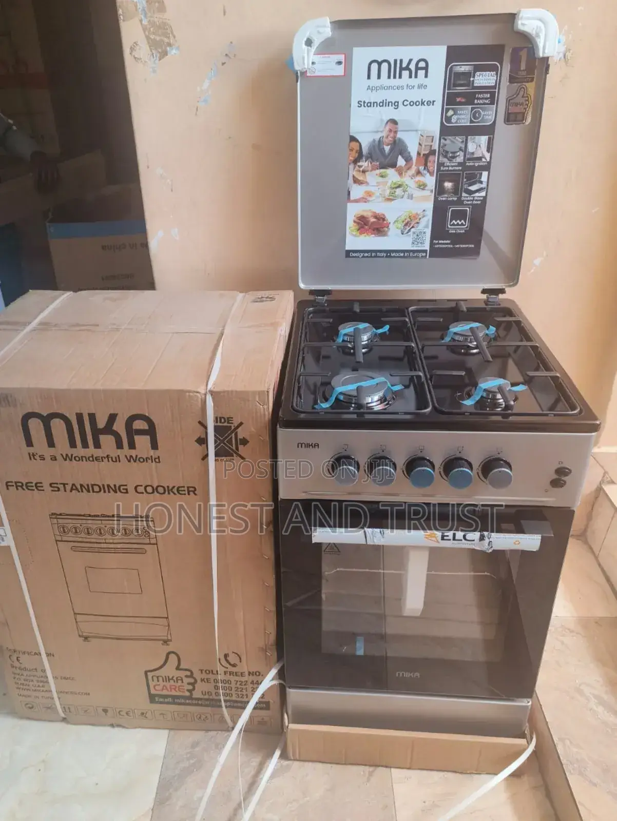 Mika 4gases Burner Free Standing Gas Cooker- 50*60 Gas Oven