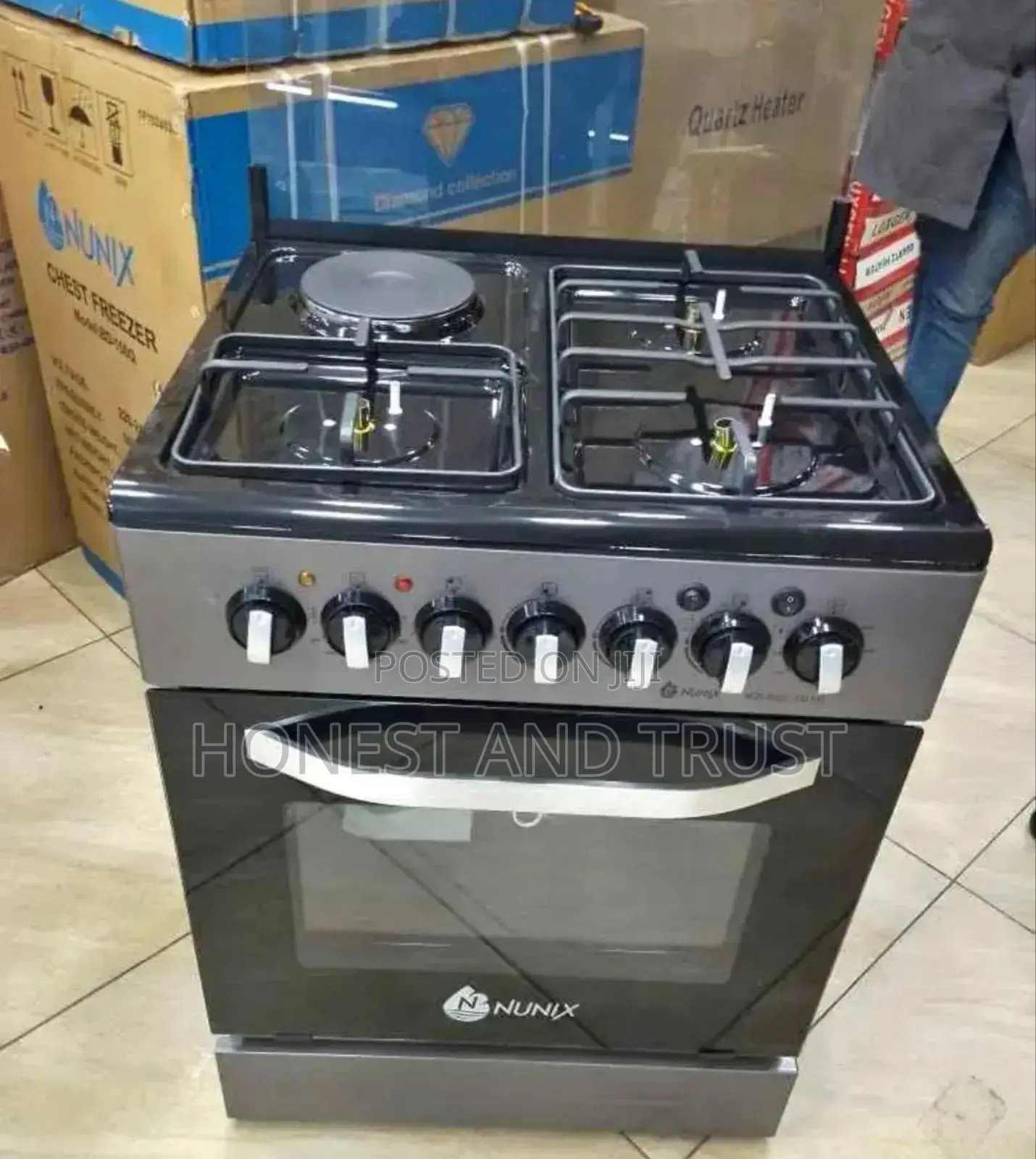 50*55 Nunix 3+1 Standing Cooker With Electric Oven
